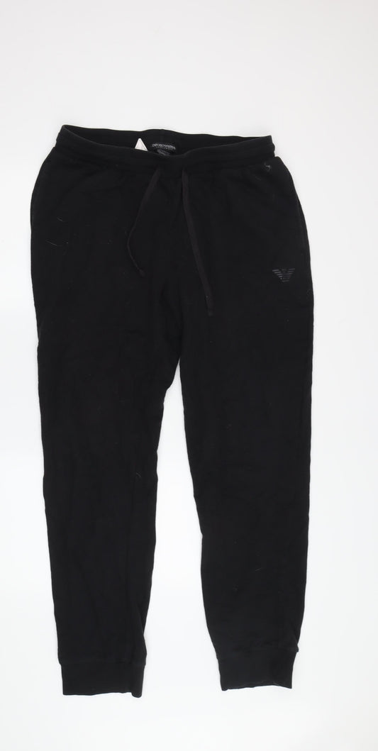 Emporio Armani Men's Black Jogger Trousers - Size S