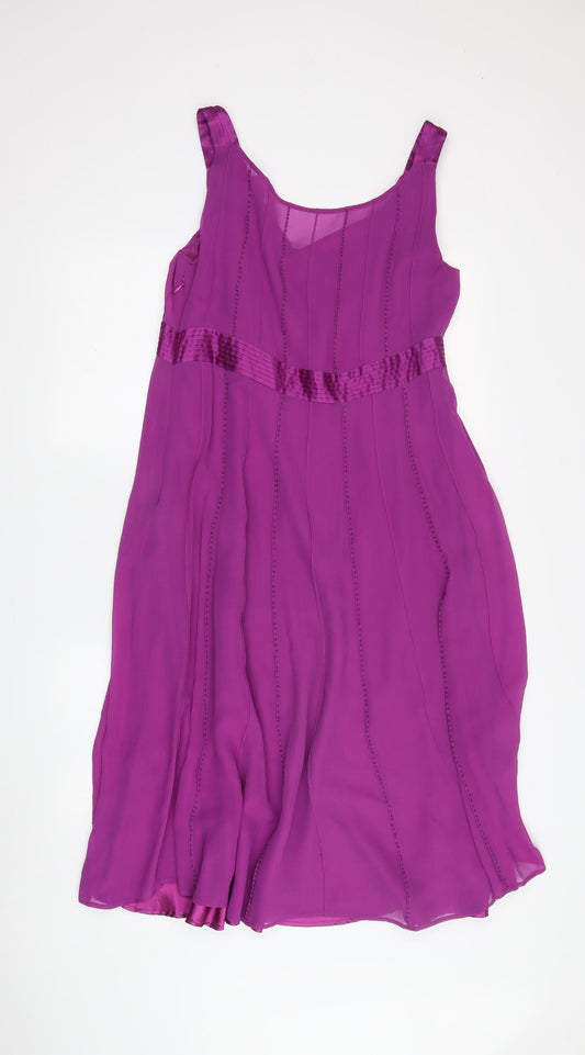 Hobbs Women's Purple A-Line Knee Dress Size 12