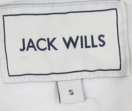 Jack Wills Men's White Polo Shirt - Size S, Classic Style
