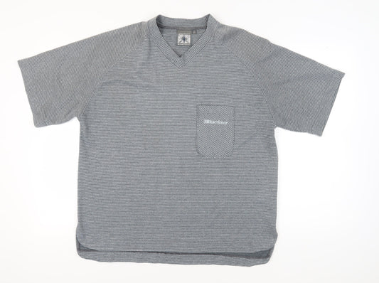 Karrimor Men's Grey Striped T-Shirt V-Neck Size L