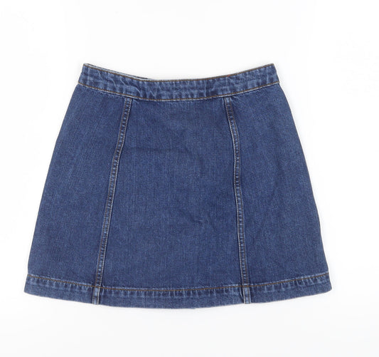 Topshop Women's Blue Denim Skirt, Size 10, Casual Style