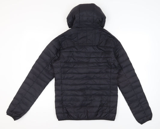 Superdry XS Men's Black Puffer Jacket, Hooded, New