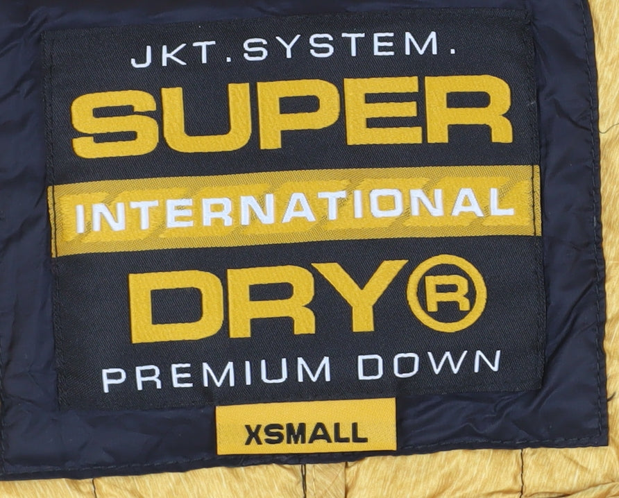 Superdry XS Men's Black Puffer Jacket, Hooded, New