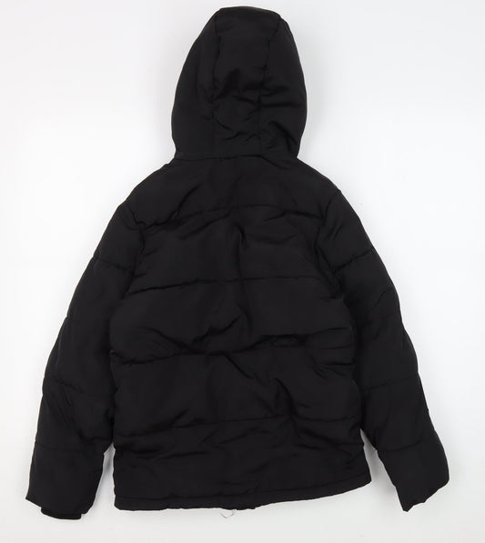 Lyle & Scott Boys Black Puffer Jacket 9-10 Years Hooded