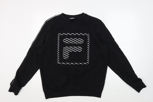 FILA Men's Black Pullover Sweatshirt M Graphic