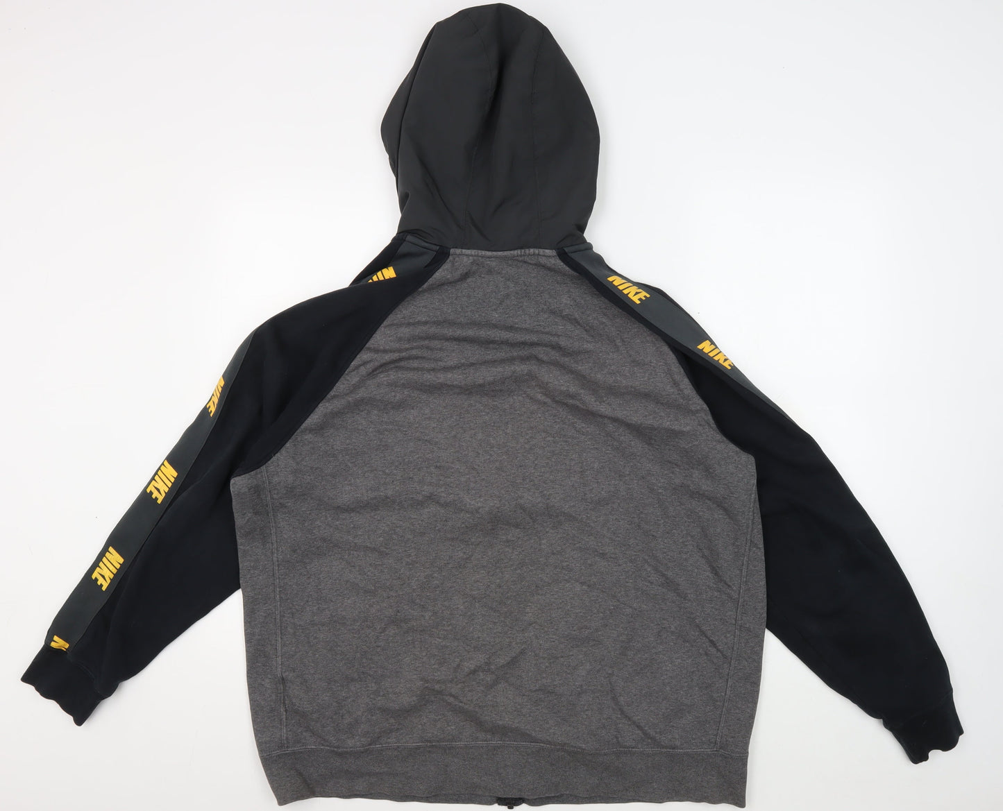 Nike Men's XL Grey Full Zip Hoodie with Logo