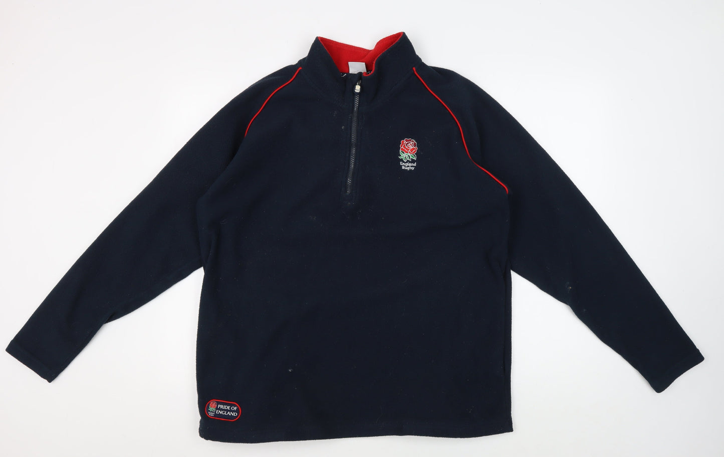 England Rugby Men's Blue 1/4 Zip Sweatshirt L