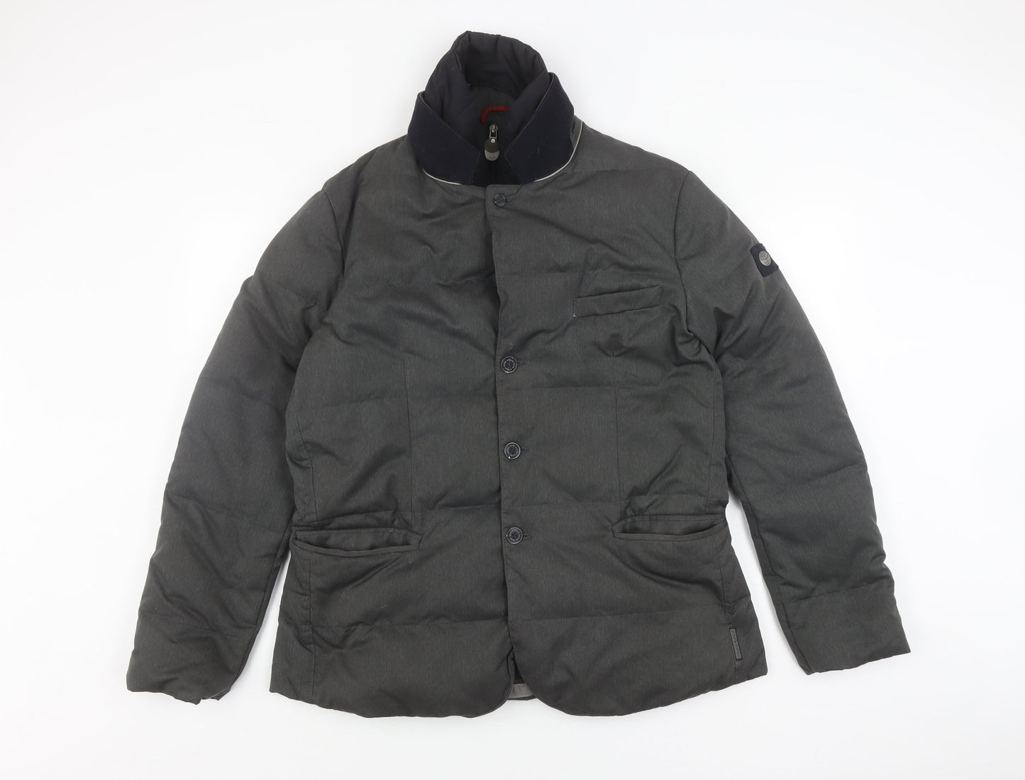 Armani Jeans Men's Grey Puffer Jacket - L, Autumn/Winter Essential