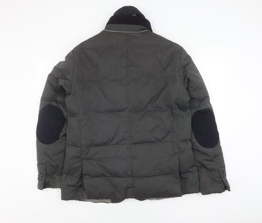 Armani Jeans Men's Grey Puffer Jacket - L, Autumn/Winter Essential