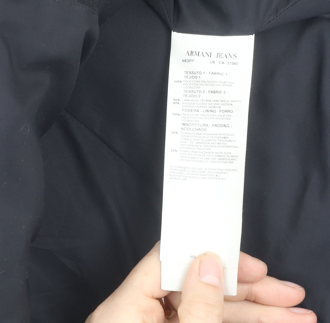 Armani Jeans Men's Grey Puffer Jacket - L, Autumn/Winter Essential