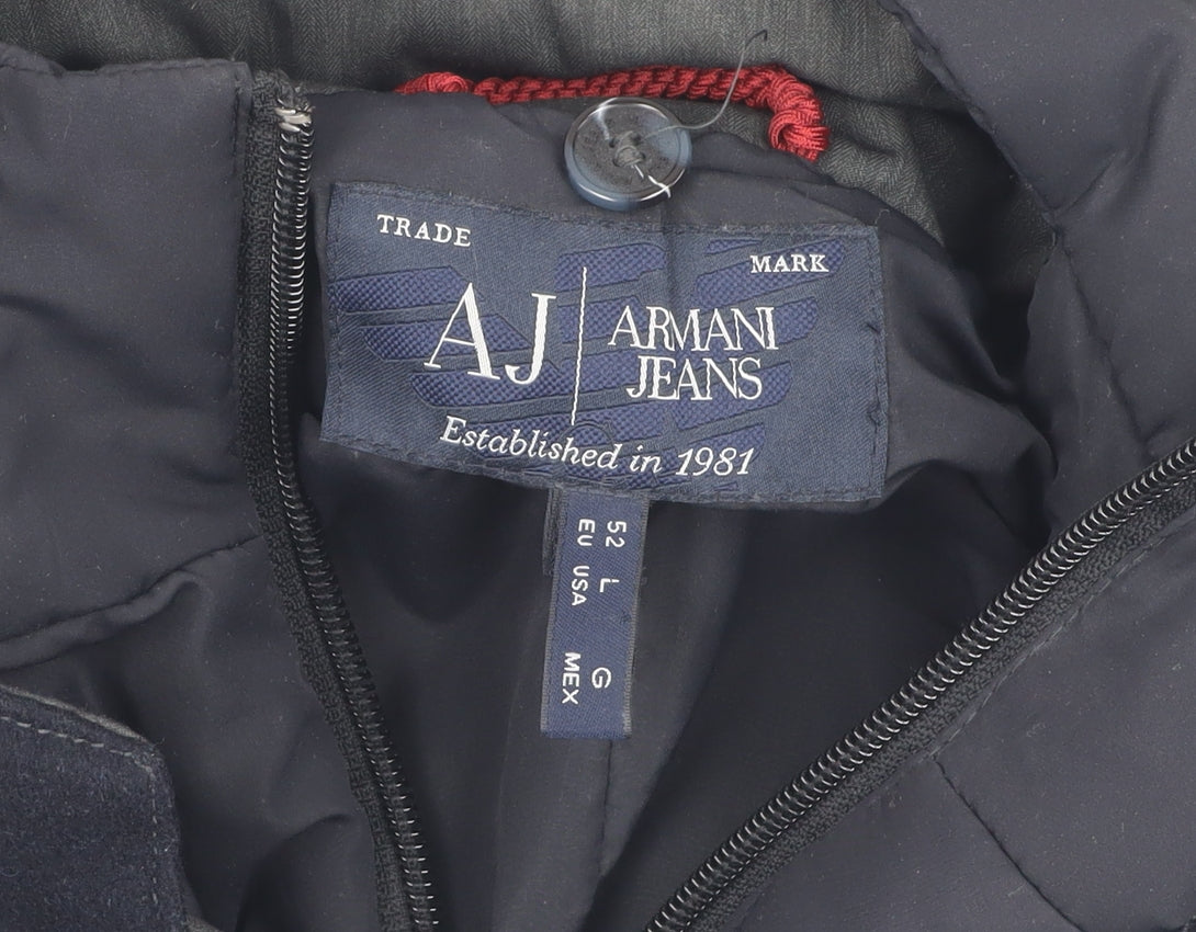 Armani Jeans Men's Grey Puffer Jacket - L, Autumn/Winter Essential