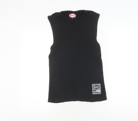 Lee Cooper Men's Black Sleeveless T-Shirt, Size L
