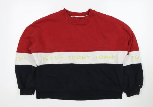 Tommy Jeans Red Colourblock Sweatshirt M