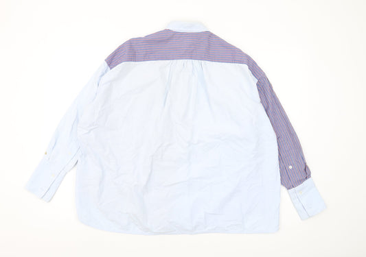 Womens UK Size S Tommy Icons Blue Cotton Button-Up