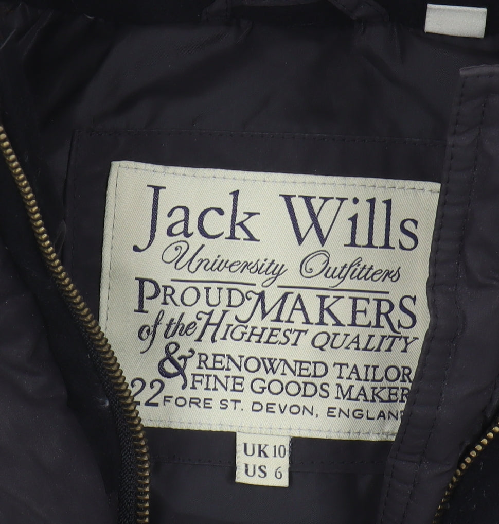 Jack Wills Women's Black Hooded Puffer Waistcoat Size 10