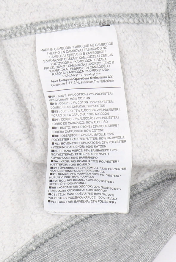 Nike Men's Grey Pullover Hoodie M with Logo