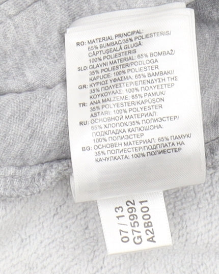 Adidas Women's Grey Full Zip Hoodie Size 8 - Casual Comfort
