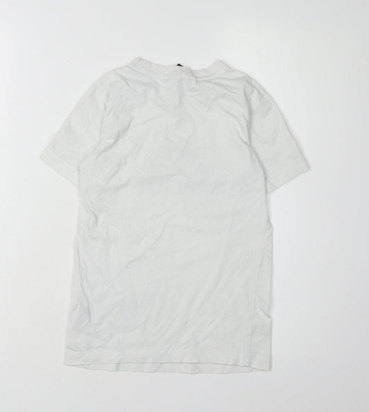 Adidas Boys White Logo T-Shirt, 2XS, Casual Short Sleeve