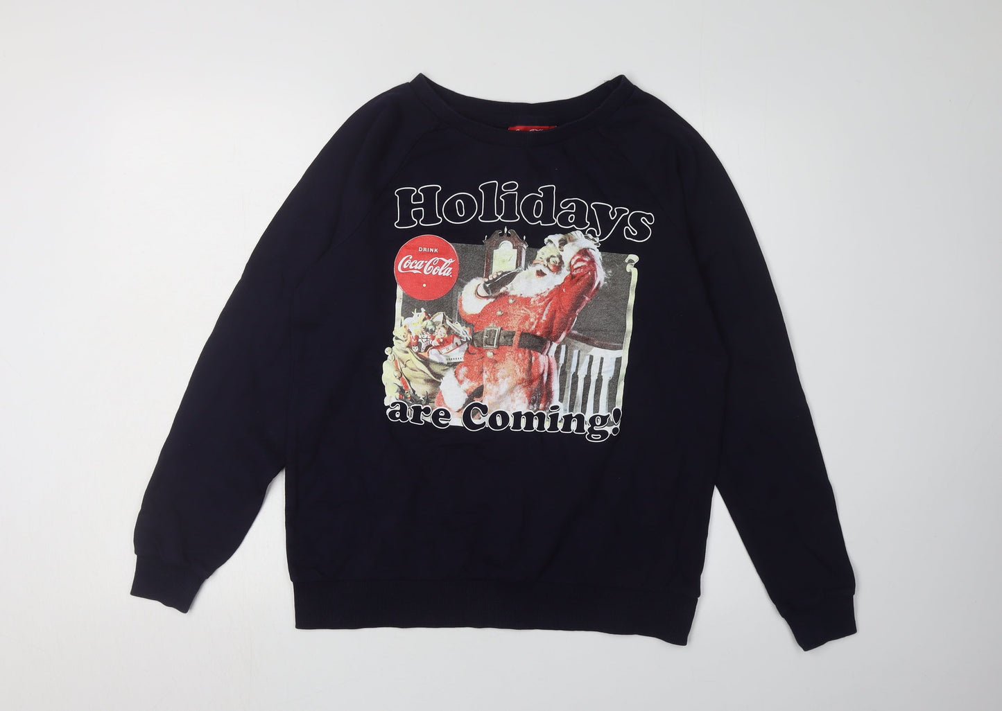 Coca-Cola Black Christmas Sweater Unisex Size 12 Pullover