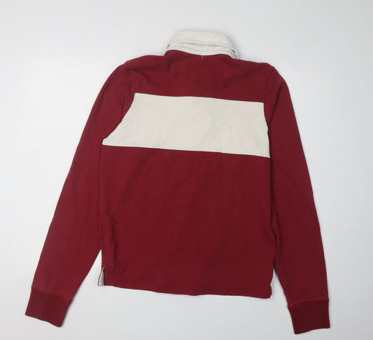 Hollister Men's Red Colourblock Polo S