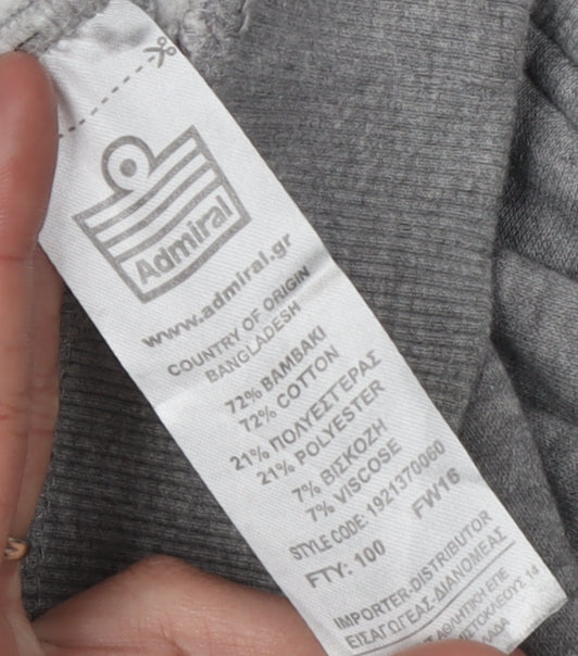 Admiral Men's Grey Hoodie M Pullover with Logo