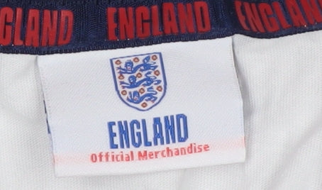 England Official Men's White Graphic Sports T-Shirt M