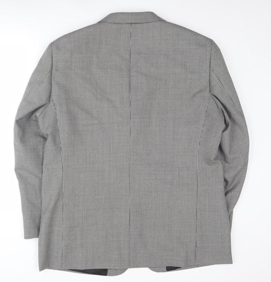Charlton Gray Men's Black Check 46 Regular Suit Jacket