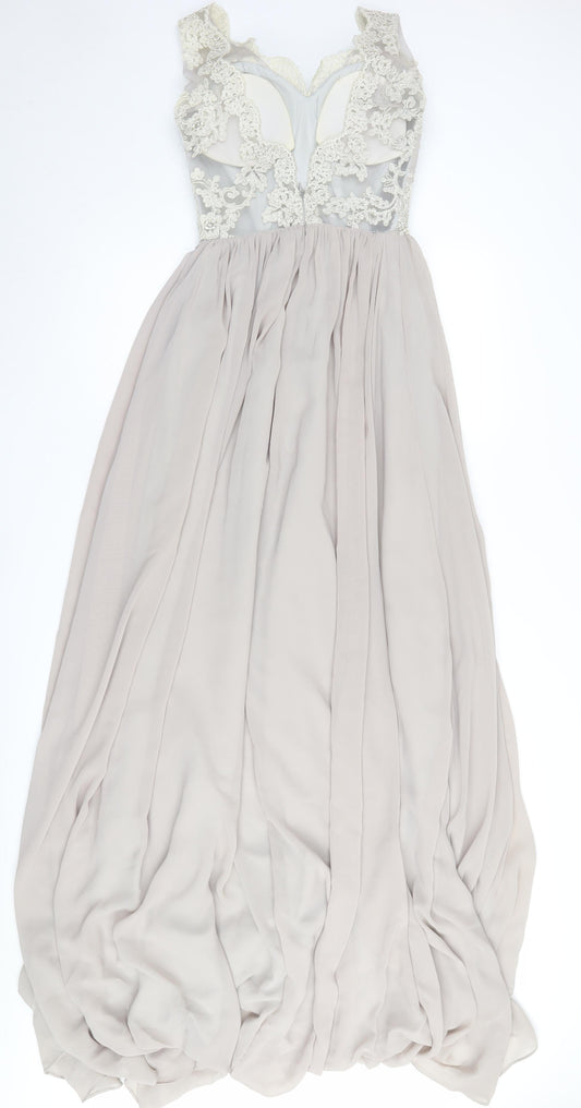 Cocomelody Women's Beige Maxi Dress Formal Size 6