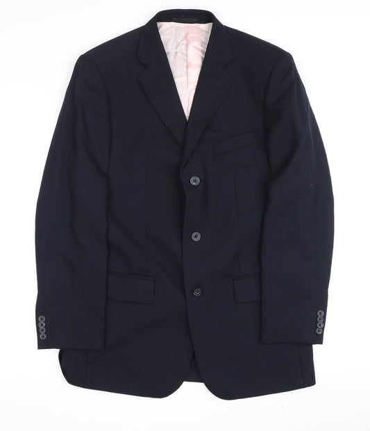 T.M. Lewin Men's Blue Wool Blazer - Size 39R