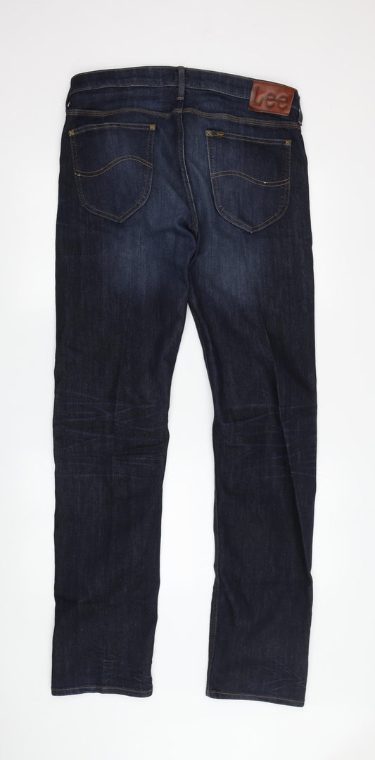 Lee Men's Blue Straight Jeans Size 34 Regular Fit