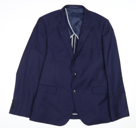DKNY Men's Blue Suit Jacket 44 Chest Regular Fit