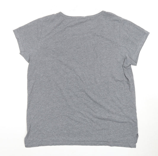 Womens UK Size L Local Pride Grey Cotton Blend T-Shirt