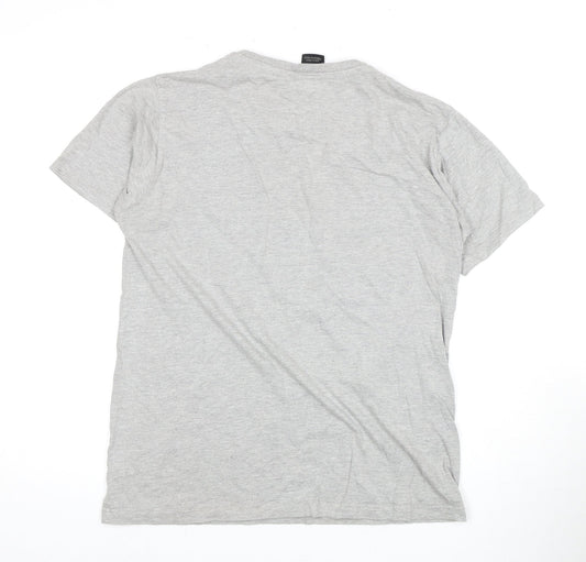 Nike Men's Grey Logo T-Shirt, Short Sleeve, Crew Neck
