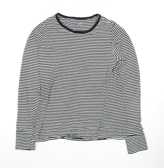 GAP Women's Black Striped M T-Shirt Long Sleeve