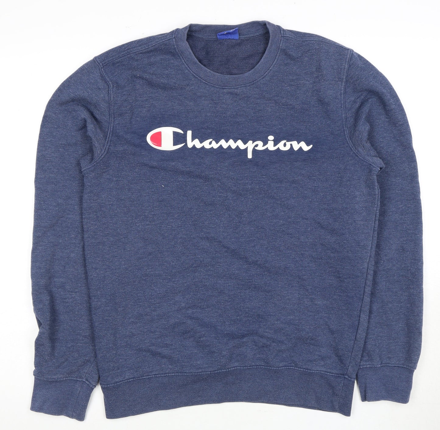 Champion Men's Blue Logo Sweatshirt - Medium