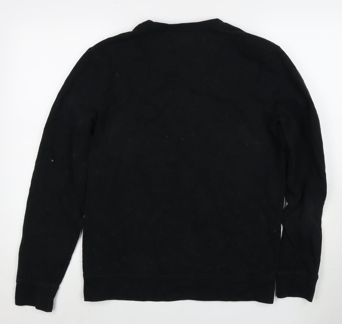 AllSaints Men's Black Logo Pullover Sweatshirt S