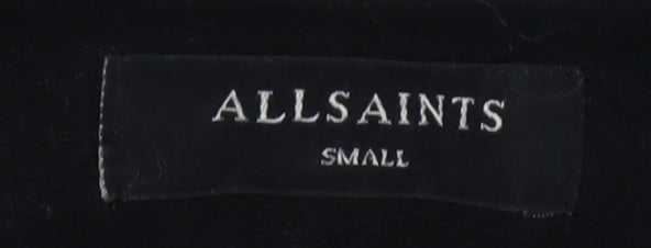AllSaints Men's Black Logo Pullover Sweatshirt S