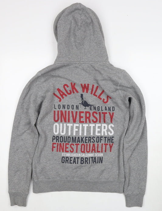 Jack Wills Grey Hoodie Unisex Size 10 Pullover Casual