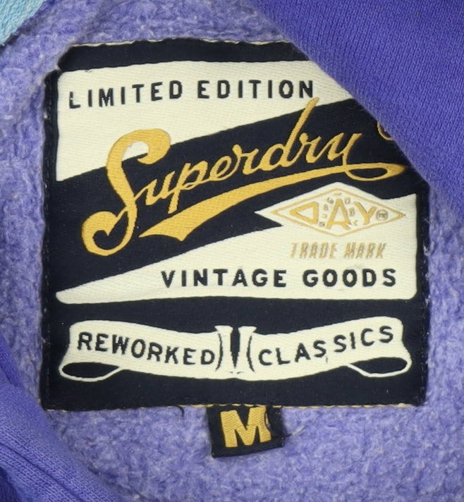 Superdry Unisex Purple Hoodie M Pullover Casual Logo