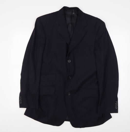 T.M.Lewin Men's Blue Wool Blazer 38R Formal