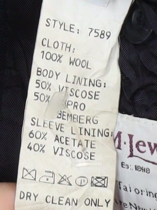T.M.Lewin Men's Blue Wool Blazer 38R Formal
