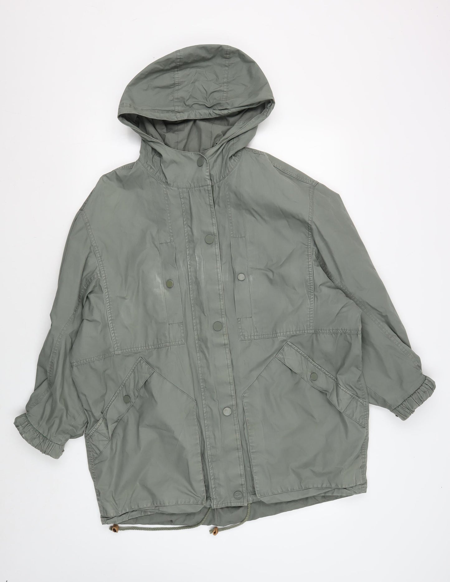 Lacoste Women's Green Hooded Parka Jacket Size S Casual