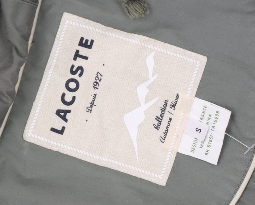 Lacoste Women's Green Hooded Parka Jacket Size S Casual