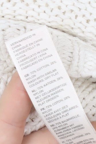 Fat Face Women's Ivory V-Neck Pullover Jumper M