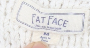 Fat Face Women's Ivory V-Neck Pullover Jumper M