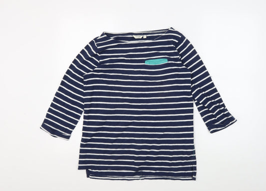 Womens UK Size 10 FatFace Blue Cotton T-Shirt