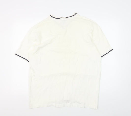 Gap Men's White V-Neck Casual Shirt L