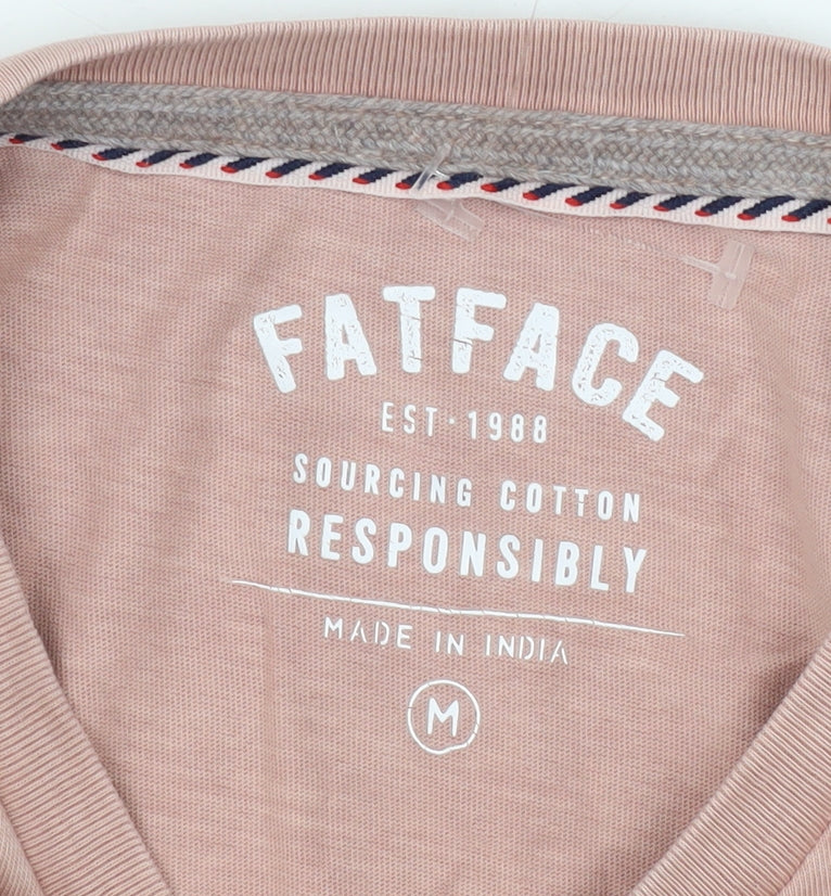 FatFace Men's Pink Cotton Crew Neck T-Shirt M