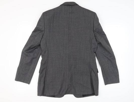 Zara Man Grey Check Wool Suit Jacket 38