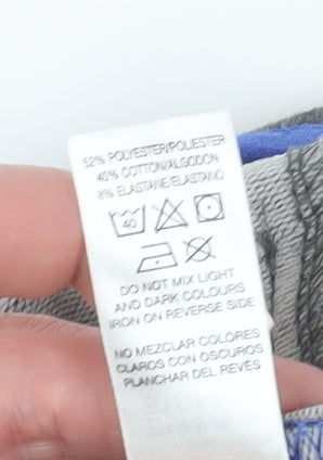 Brand and care label for Dunnes boys’ grey blue pullover hoodie 6-7 years